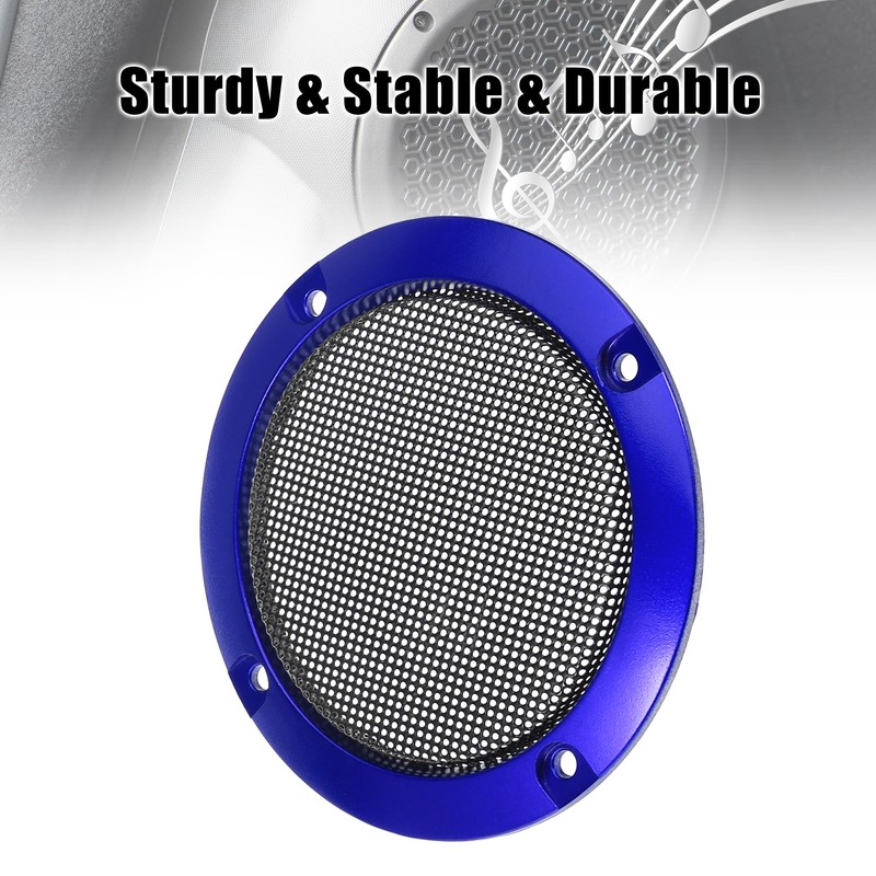X AUTOHAUX 2pcs 3" Blue Car Audio Speaker Cover Mesh