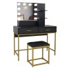 AUTOFOREVER Vanity Desk with Mirror and Lights & Hidden Jewelry