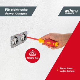 Wiha Schraubendreher Set 2-teilig Elektriker VDE geprüft, isoliert 1.000 V (32282) I Profi Schraubenzieher Set Kreuzschlitz I Elektriker Werkzeug