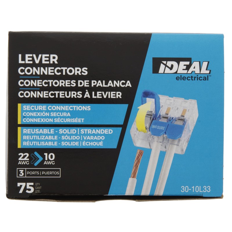 in-Sure® Lever Wire Conn, Model L33 3-Port, 75/Bx