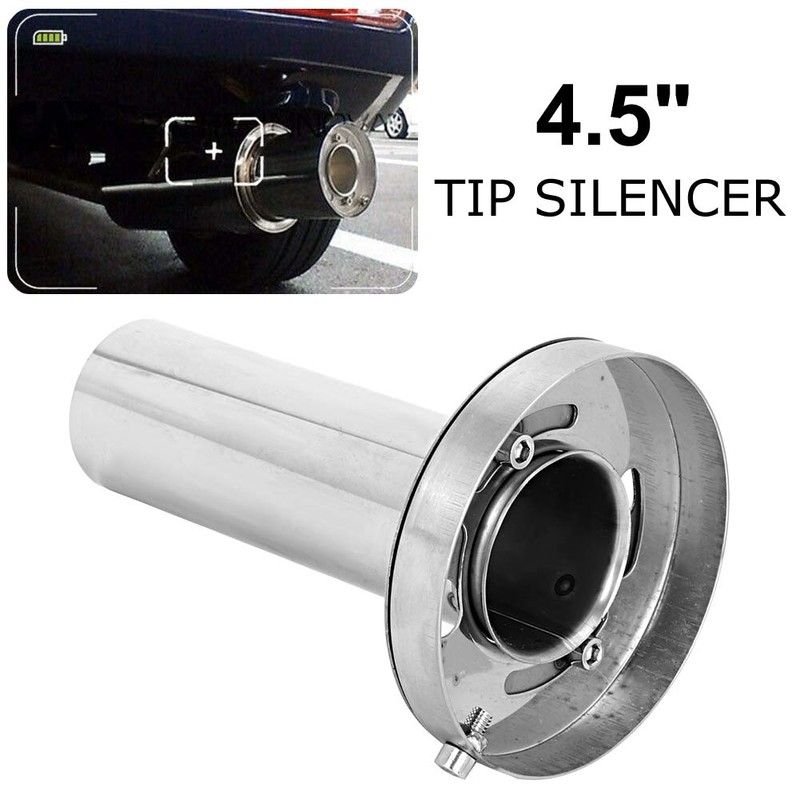 Removable Silencer, Universal Resonator, Stainless Steel Adjustable Round Silencer for