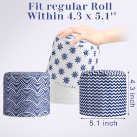 Hoolerry 6 Pcs Decorative Toilet Paper Roll Cover Fit regular Roll Within 4.3 x 5.1'' Reusable Felt Fabric Toilet Tissue Holder Tissue Paper Cover Wrap for women Bathroom Decor Hotel Gift(Nautical)