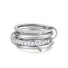 Canboer Silver Interlocked Stackable Rings for Women CZ Interlocking Stack