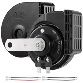 Rupse Horn Car Horn Loud Air Horn with Waterproof Cover for 12 V Cars Lorries Motorcycles Boats E-Bikes, Pack of 2