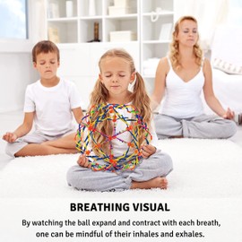 4E's Novelty Expandable Breathing Ball Sphere (4 Pack) Toy for Kids Stress Reliever Fidget Toys for Yoga Anxiety Relaxation Expands from 5.6" to 12"