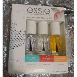 Kit de 3 piezas de cuidado de uas Essie Mini base y capa superior  aceite de cutcula de albaricoque manicura nuevo en caja                            