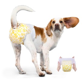 Dono Disposable Dog Nappies for Female with Stretchy Waist, Full Wrap Nappies for Female Dogs, Puppies, Period Nappies for XS, Medium and Large Dogs in Heat, 360° Leak-Proof, Super