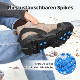Fengzio Shoe Spikes with Extra10 Spikes for Winter Outdoor Shoes Anti Slip Crampons for Men and Women Shoe Spikes for Mountain Shoes/Shoe Claws/Ice Spikes