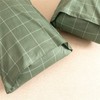 JELLYMONI 100% Natural Cotton 3pcs Plaid Duvet Cover Sets,Green with