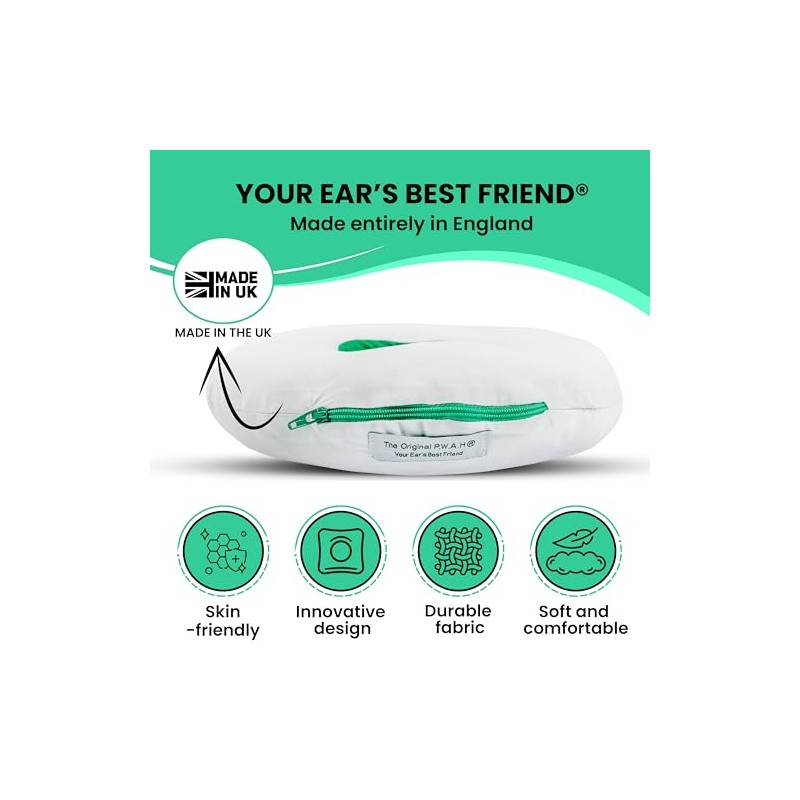 The Doughnut Ear Piercing Pillow with a Hole, UK Made
