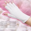 4 pares de guantes de algodón blanco, diseño sin dedos,