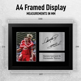 HWC Trading FR A4 Steven Gerrard & Fernando Torres Liverpool Gifts Printed Signed Autograph Picture for Fans and Supporters - A4 Framed