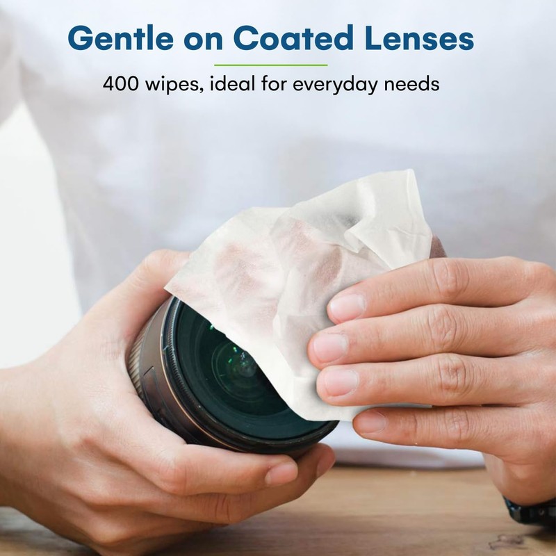Care Touch Lens Wipes for Eyeglasses- 400 Count Individually Wrapped