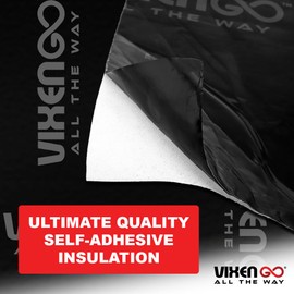 Vixen Go Sound Deadener for Cars 80 mil, 10.8 sqft - Butyl Rubber Auto Insulation & Dampening Mat, Audio & Noise Deadening Material for Automotive Trunk, Door, Floor & Ceiling (4 Sheet+2 Rollers Pack)