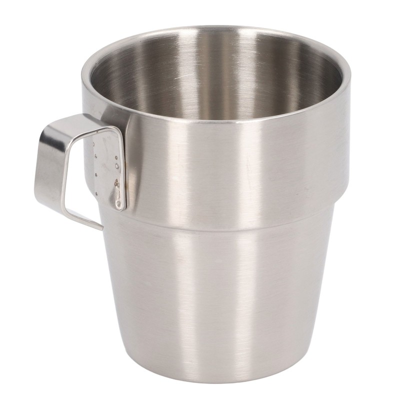 Stainless Steel Camping Cup Set of 4 Double Layer Coffee