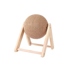 Cat Scratching Ball Cat Scratcher Toy Cats Scratcher Post Natural Sisal-Natural Wood Base & Durable Design - Entertaining & Furniture-Saving Scratch Post for Cats and Kittens