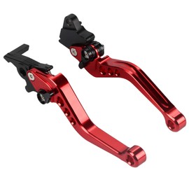 Aramox 2Pcs Clutch Brake Lever,22mm 7/8inch Universal Motorcycle Clutch Drum Brake Lever Handle CNC Aluminum(Red)
