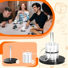WANGDEFA Schocken Set Shock Cutlery Shock Game Set with 14 Discs - 13 Transparent + 1 Black - Shock Cutlery for Puzzle for Jule Meiern Maxen