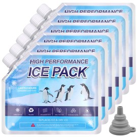 flintronic 6 Pack Ice Packs, High-Performance Cooling Ice Bag, Long lasting Reusable Ice Boards, Reusable for Camping, Picnic, Beach & Outdoor Sports, 16 * 19 CM
