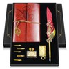 Feather Quill Pen and Ink Set,Antique Calligraphy Set with Leather