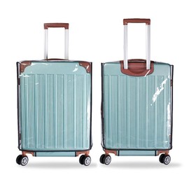 Yauhar 2Pcs 28 Inch Clear PVC Luggage Protector, Thicken Transparent Wheels Suitcase Sleeve Protectors, Waterproof Travel Luggage Covers for Women and Men