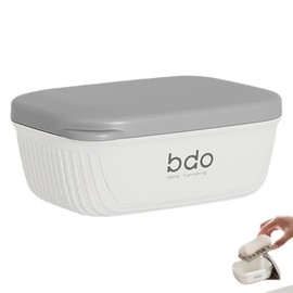 Soap Box Travel Soap Box Round Soap Box Small Sealed and Leak-Proof Soap Dishes with Draining Grid, Soap Box Waterproof Small for Travel, Bathroom, Camping, Outdoor