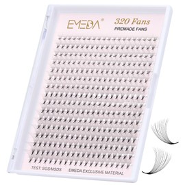 EMEDA 320 Fans Bulk Premade Lash Fans 12D 14D 16D 18D 20D Pointy Base Premade Fans Eyelash Extensions Stable D Curl Pre Fanned Volume Lash Extensions (16D-0.05-D-8-15mm)