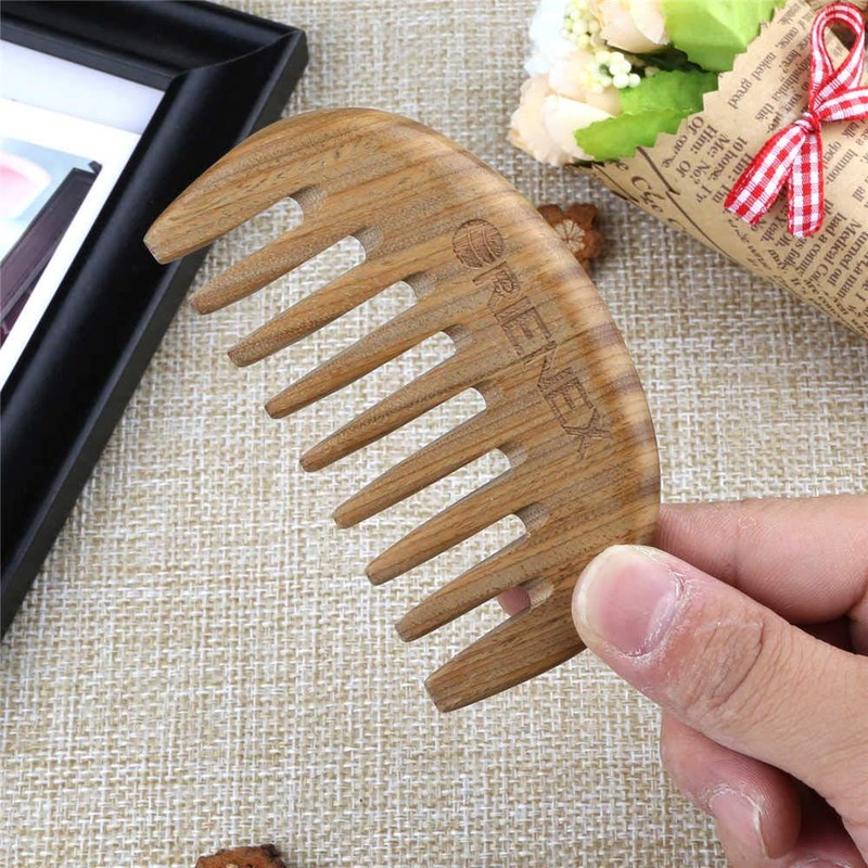Orienex, High-quality Comb, Water Buffalo Horn, Crescent, Scalp Massaging, Anti-Static,