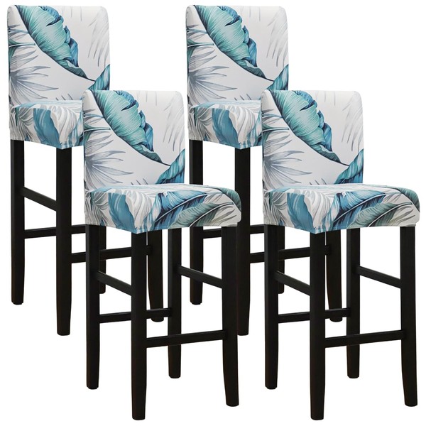 SPRINGRICO Bar Stool Covers Set of 4, Stretch Washable Barstool