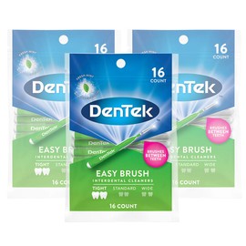 DenTek Easy Brush Plaque Control Interdental Cleaners, Tight, 16 Count, 3 Pack