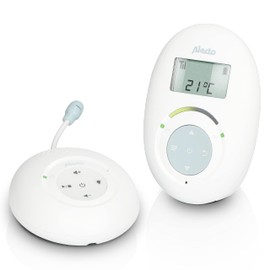 Alecto DBX120 Baby Monitor Audio - DECT Baby Monitor - Safe and Interference-free Connection - Intercom Function - 5 Lullabies - VOX Function - Low Radiation - White/Blue