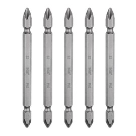 HARFINGTON 5pcs Magnetic Double Ended Screwdriver Bit 6.35mm PH2 4" Length 1/4" Hex Shank S2 Steel Two Sided Phillips Cross Screw Driver Bit