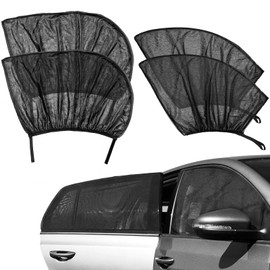 GLURIZ 4 Pcs Parasol Universal de Coche para Las Ventanas de Malla Transpirable, Parasol de Coche Protección para Lateral Ventana, Sombrillas de la Ventana del Coche