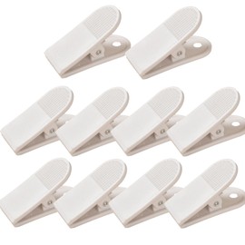 Plastic Clips, Letters Paper Files Binder Clip, 58mm, Office School Kithen Storage Accessories, Strong Spring, Pack of 10 White