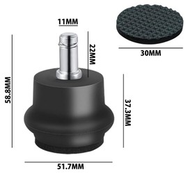 CHANJIF Fixed Casters, Set of 5, Chair Casters, Replacement, Fixed Legs, Floor Protection, Quiet, Chair, Furniture Protection Pad, Suitable for Office Chair, Game Chair, Executive Chair
