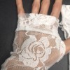 Trixy Xchange White Lace Fingerless Gloves Wedding Arm Cuffs Dead