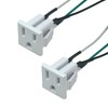 2PCS White 15A 125V AC Panel Mount Outlet, 3 Pins