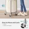 SONGMICS HOME Laundry Basket with Wheels, Rolling Laundry Hamper, Round