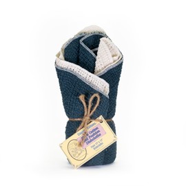 Country Cottons Old Fashion 100% Cotton Dishcloths - Set of 4 Mixed Colors - 2 Slate Blue/2 Natural -11" x 11"