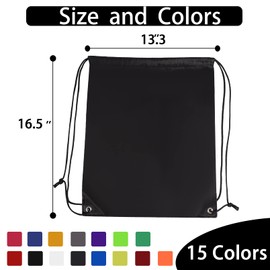 Dazarey Drawstring Backpack Bulk,15 PCS Drawstring Bags Draw String Sports Bag,Cinch Bags Nylon Drawstring Sackpack for Men Women Gym