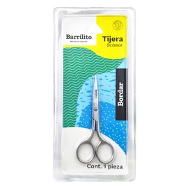 Tijera de bordar, forjada en acero inoxidable.