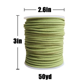 JeogYong Faux Suede Cord 2.5mm 50 Yards Suede Lace Faux Leather Cord, Microsuede Flat Leather String Cord for Necklace, Bracelets, Jewelry Making, Leather Lace, Arts & Crafts DIY, Fruit Green