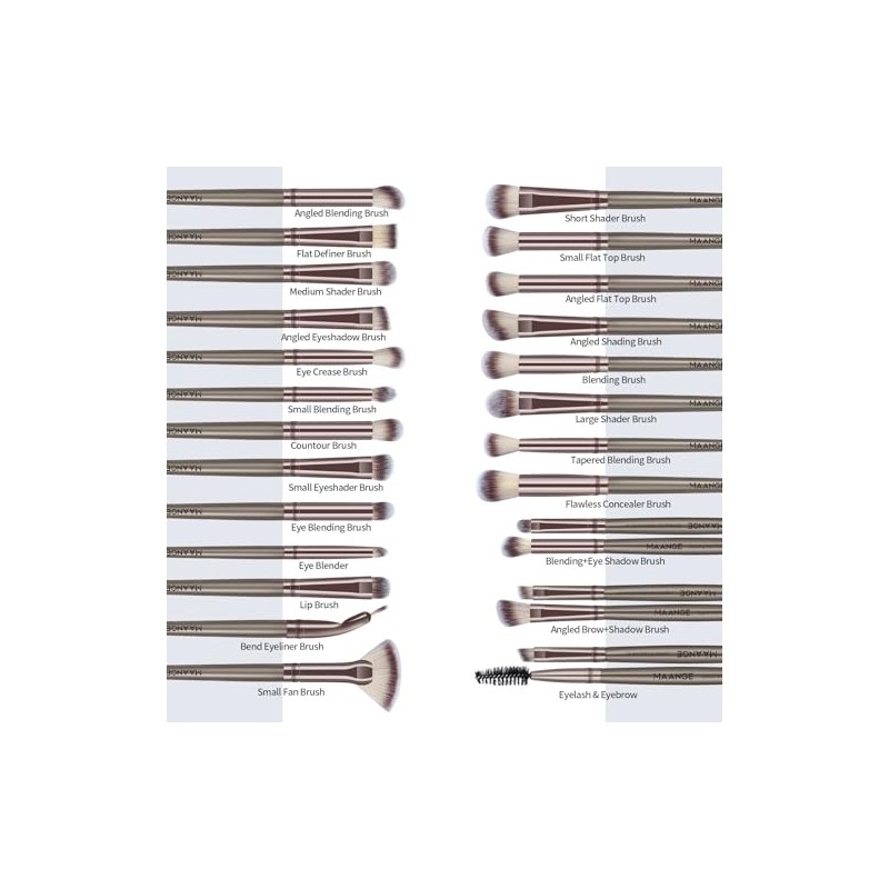 Maange Pcs Brochas Maquillaje Profesionales Estuche Base Facial Sintética Polvo