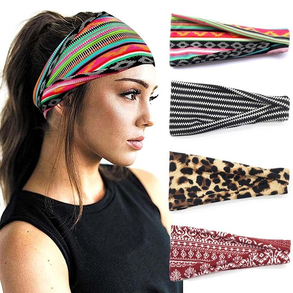 Diadema bohemia para mujer, banda ancha para el cabello bohemio,