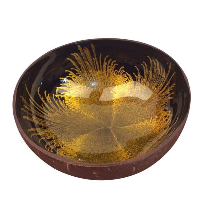 Healifty 3 x Natural Coconut Bowl, Decorative Smoothie Serving Bowl,