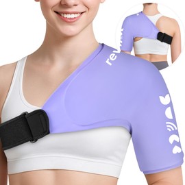 REVIX Shoulder Ice Pack for Rotator Cuff Cold Therapy, Gel Ice Pack Reusable for Arm Discomfort & Fatigue, Shoulder Compression Sleeve for Targeted Area Relief, Easy to Put On & Take Off, Lavender