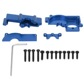 RC Car Gearbox Housing Motor Mount Set, Aluminum Alloy RC Motor Mount Bracket Gear Box Cover for Latrax Teton 1/18 RC Car (Blue)