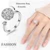 HIFOT 5Pcs Anxiety Ring for Women, Silver Fidget Ring for