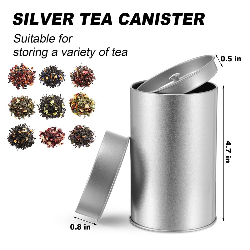10 Pack Tea Tin Canister with Airtight Double Lids 12