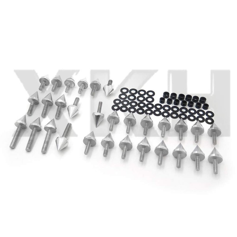XKH- Motorcycle Silver Motorcycle Spike Fairing Bolts Compatible with 2001